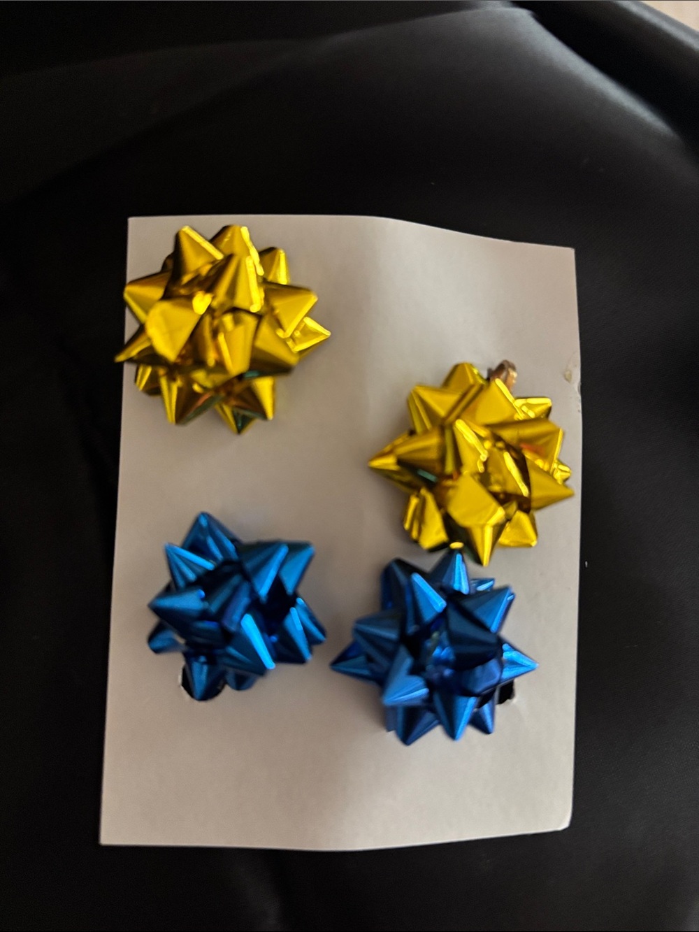 Multi-Color Clip-On Earrings Set - Gold and Blue